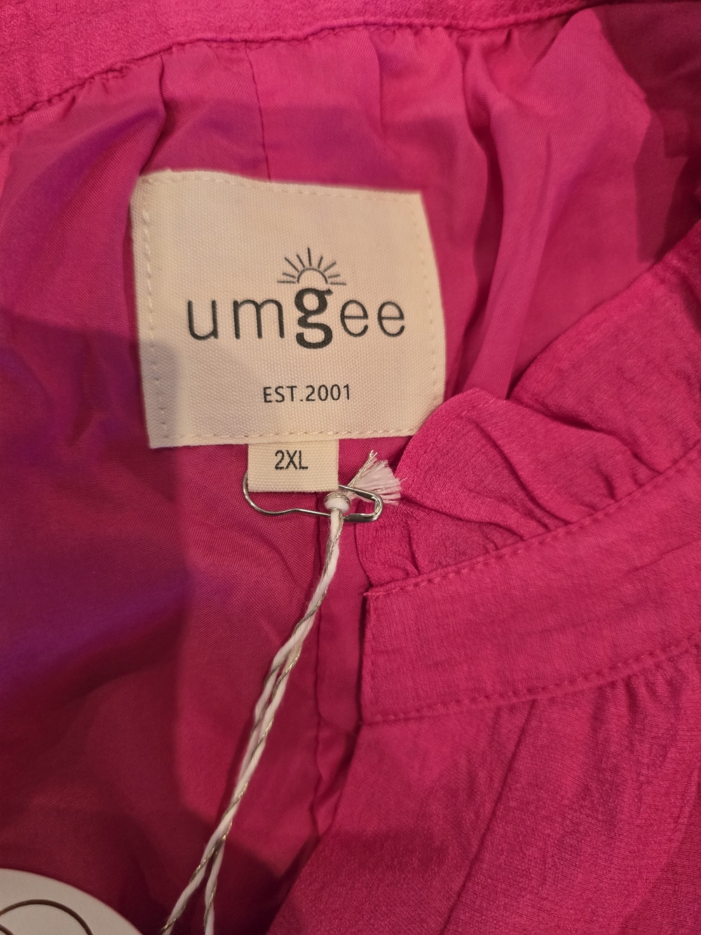 Umgee Bright Pink Embroidered Floral Tunic Dress - Picture 5 of 6